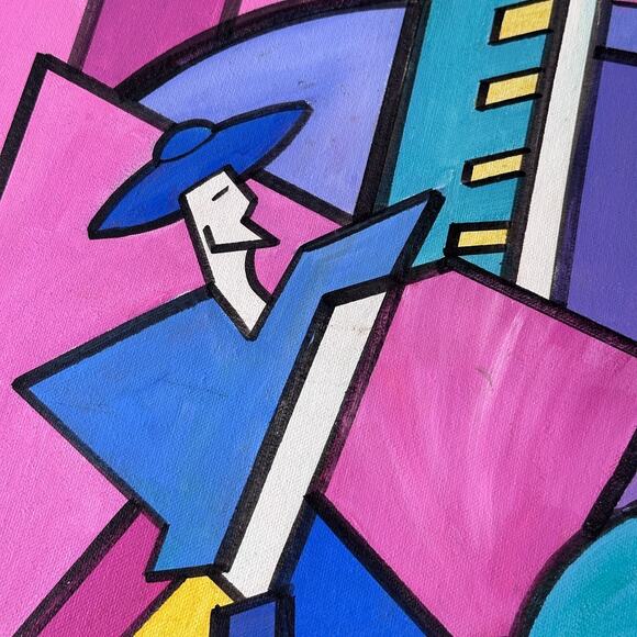 Original Abstract Street Art Graffiti Style Framed Painting Canvas Wooden Frame - Picture 3 of 8